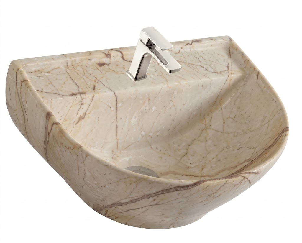 Beige Marble Wall Mounted Wash Basin — image 1