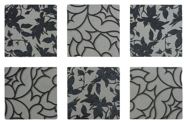 Black Ceramic Textured Wall Tile — image 1