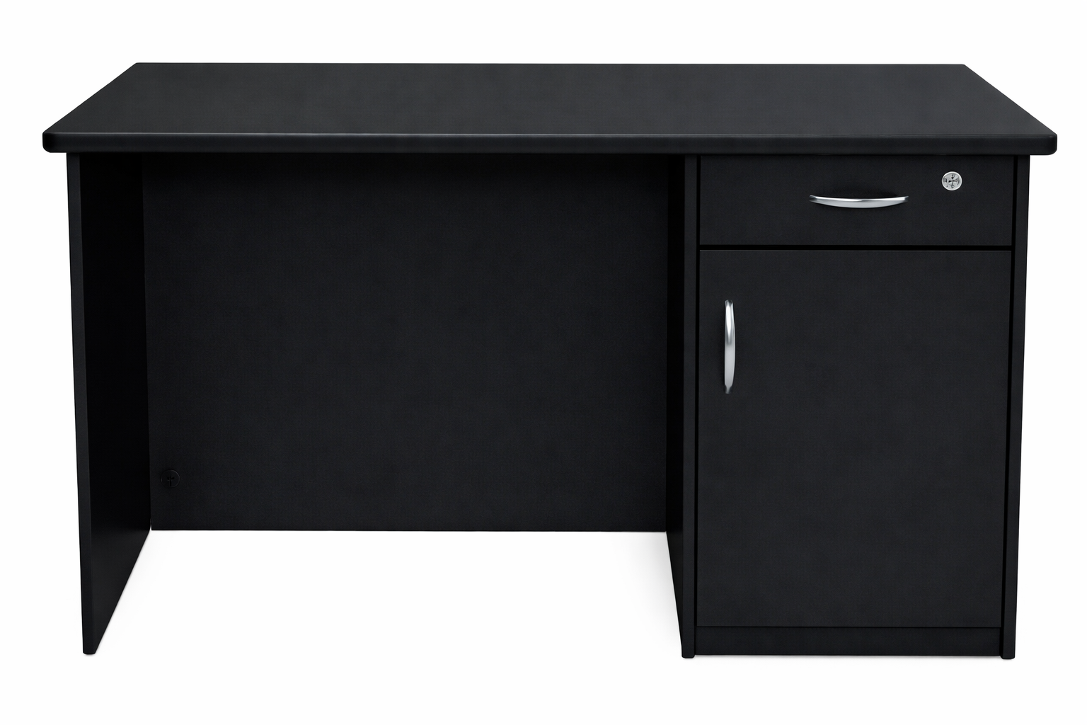 Black Engineered Wood Office Table — image 1