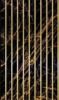 Black & Gold Luxury Marble Vertical Slat Panel — image 1