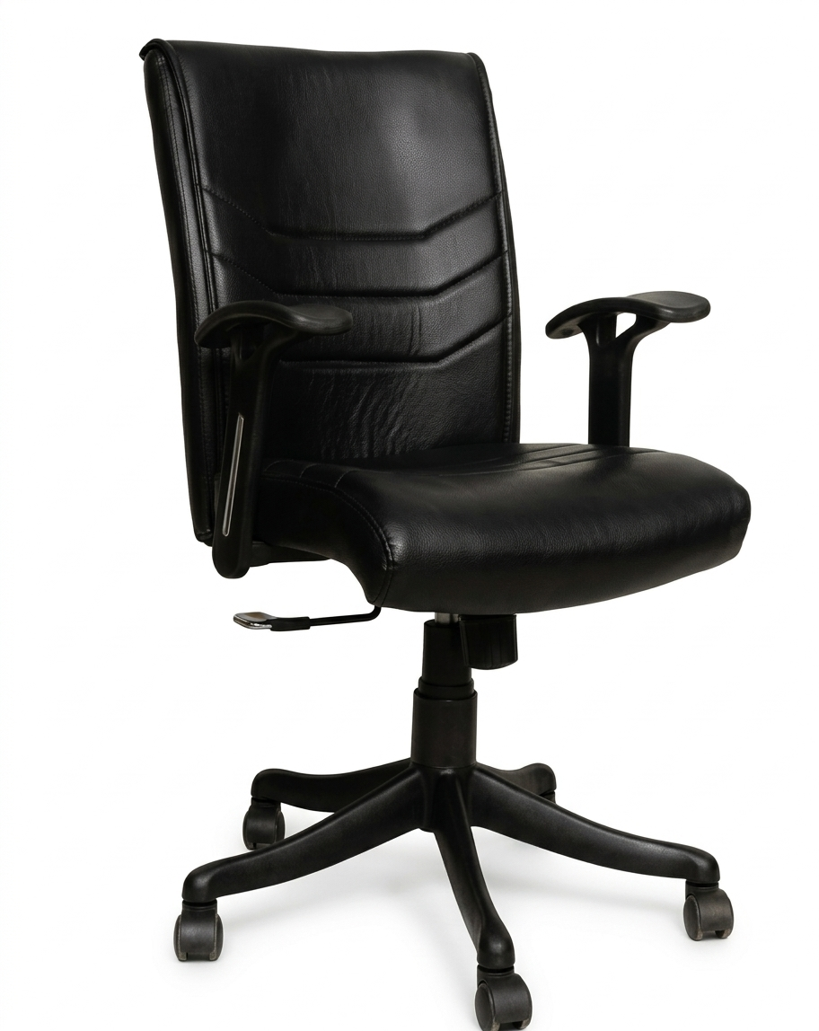  Black Leather Office Chair — image 1