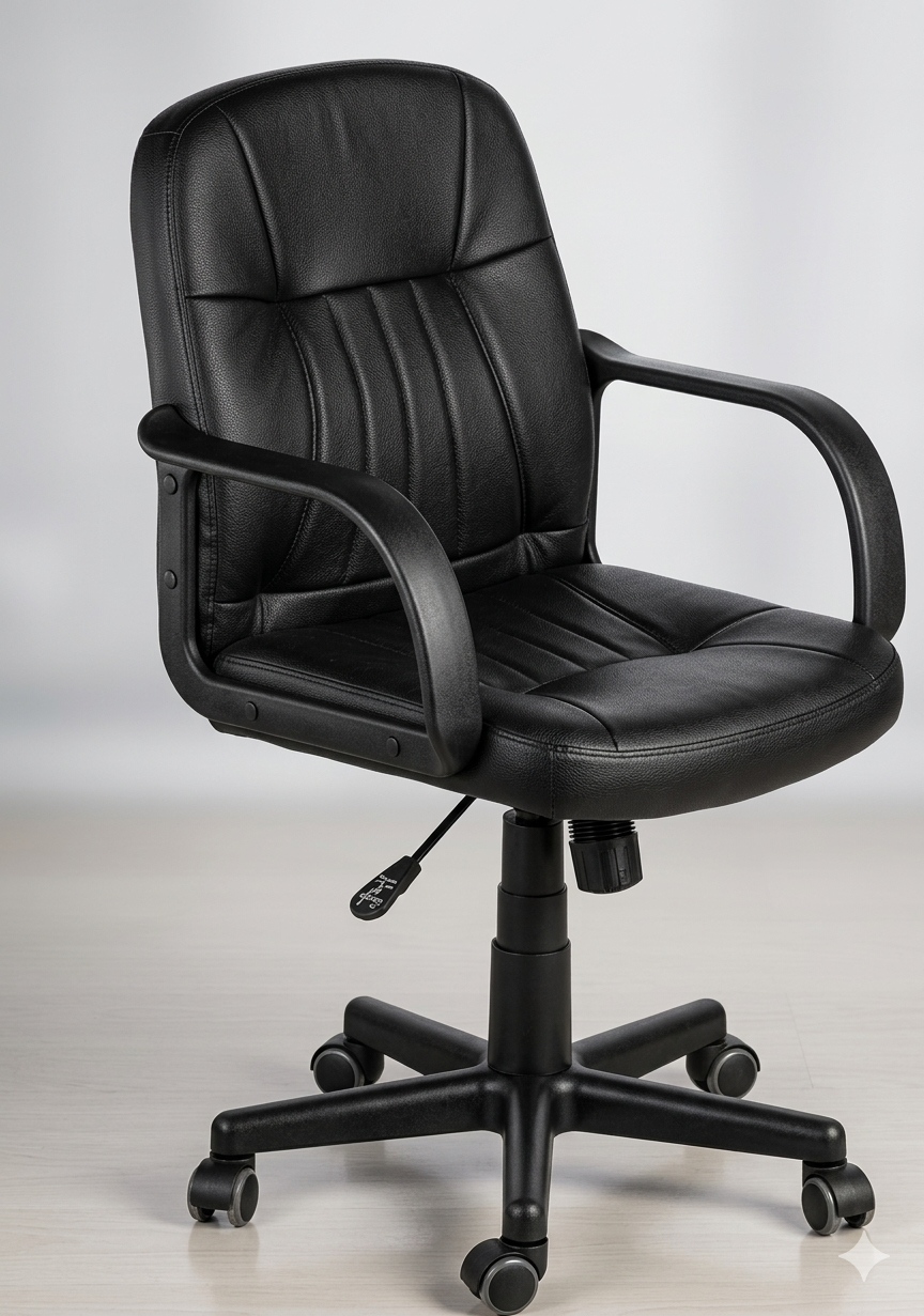 Black Leather Office Chair — image 1
