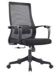 Black Mesh Medium-Back Office Chair — image 1