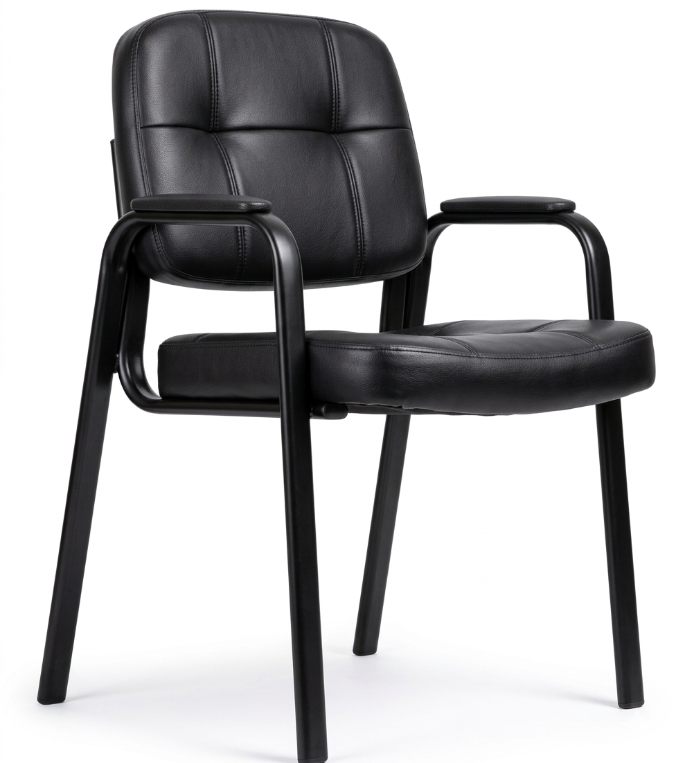 Black Padded Visitor Chair — image 1