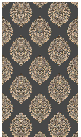 Charcoal Regal Gold Damask Panel — image 1