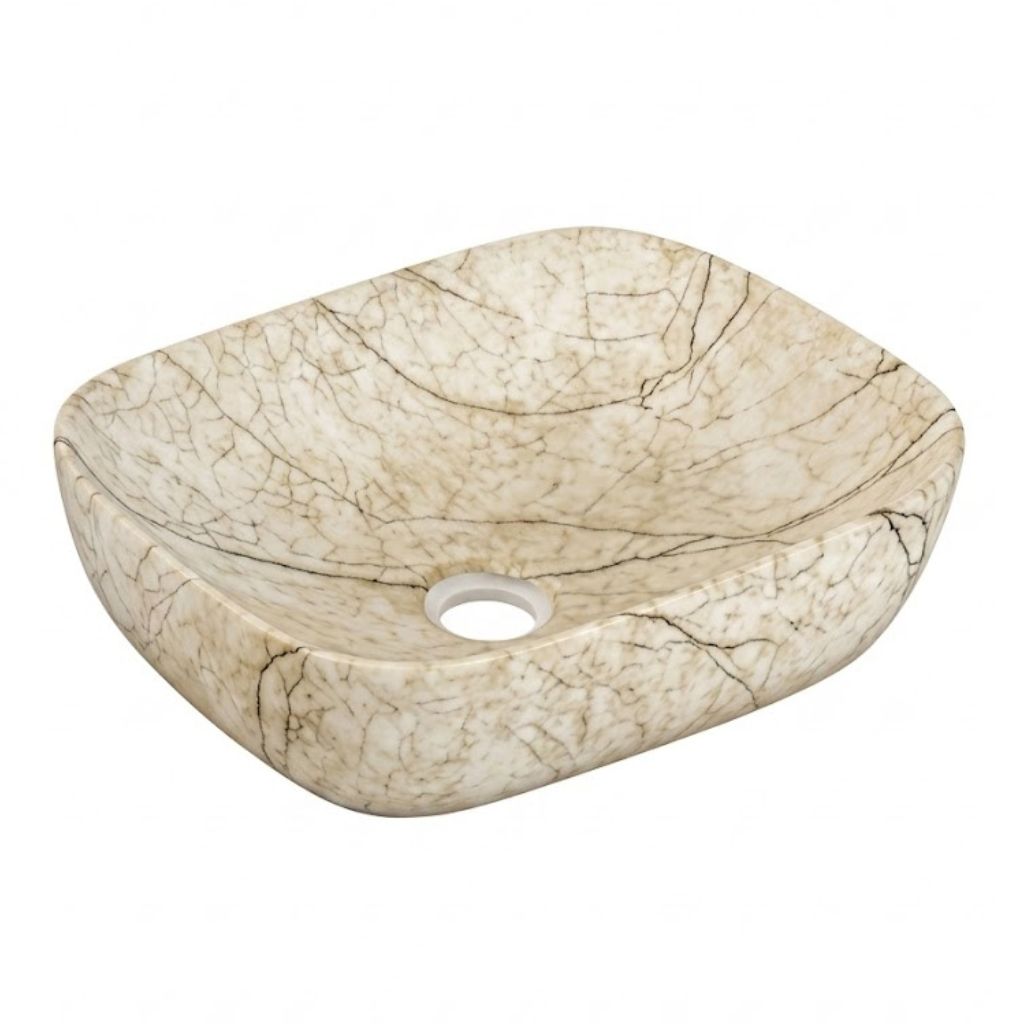 Classic Marble Vein Table Top Wash Basin — image 1