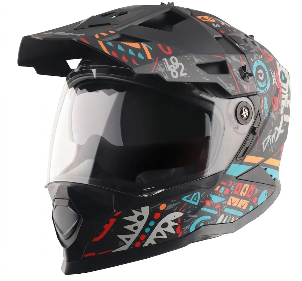 Colorful Graphic Dual Sport Adventure Helmet — image 1