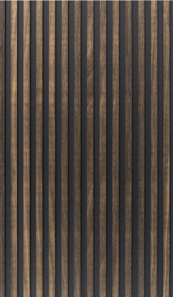Dark Wood Look Striped Decorative Wall Panel — image 1