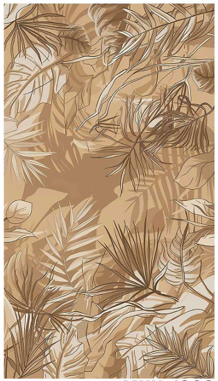 Desert Palm Monotone Botanical Panel — image 1