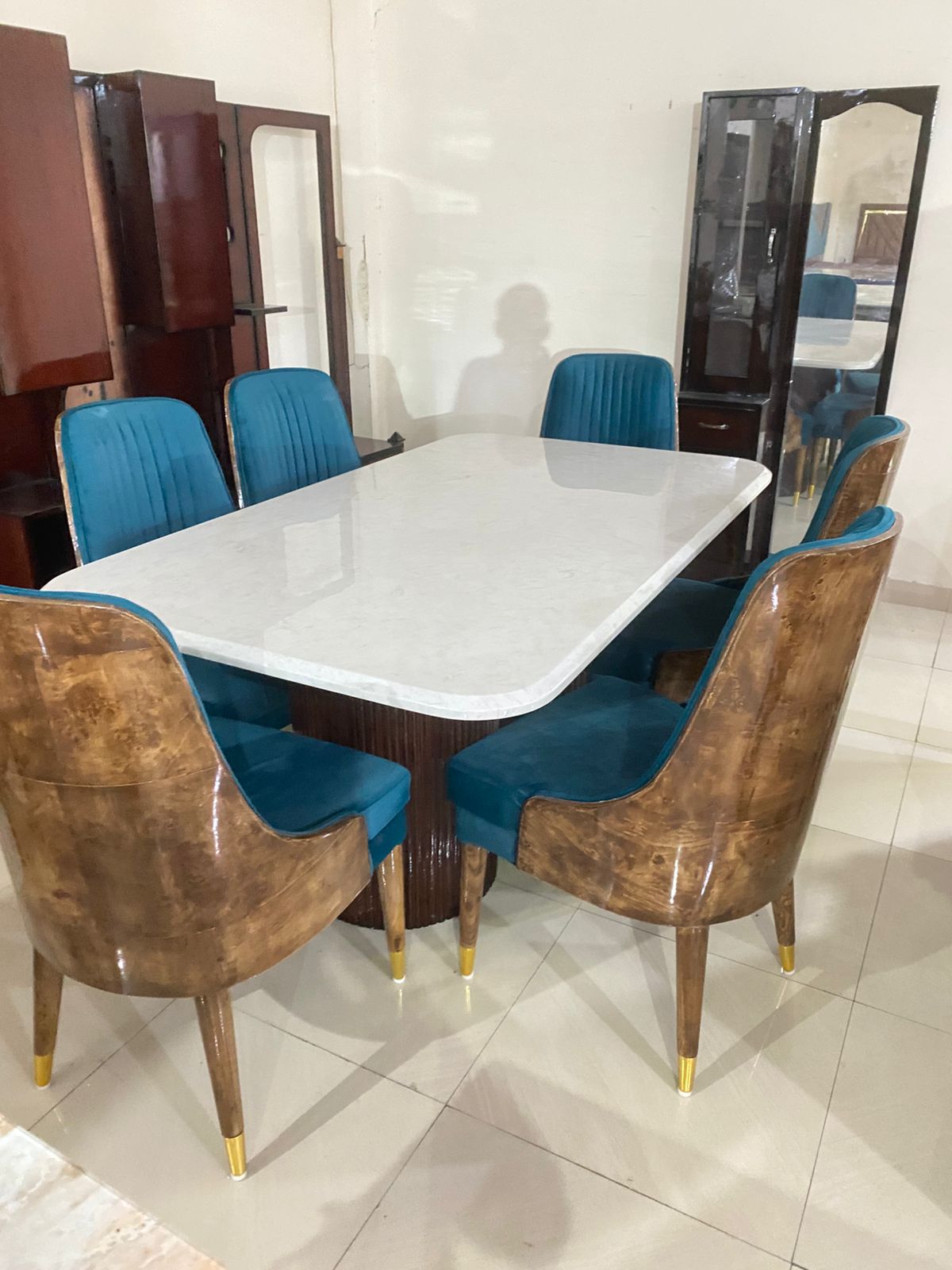 Designer 6 Seater Dining Table Chair — image 1