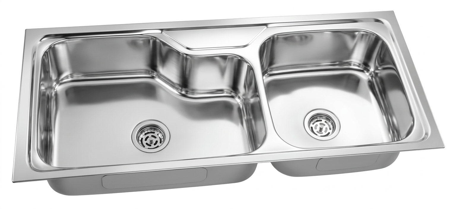Designer Double Bowl Stainless Steel Kitchen Sink — image 1