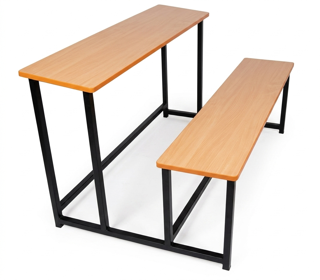 Dual School Bench with Desk — image 1