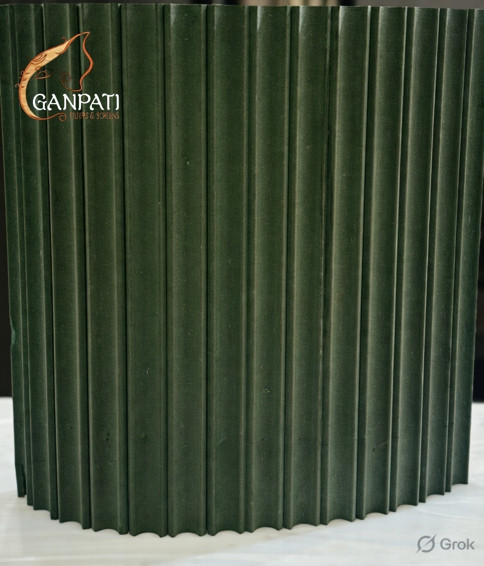Fluted Green Cylindrical Decorative Panel — image 1