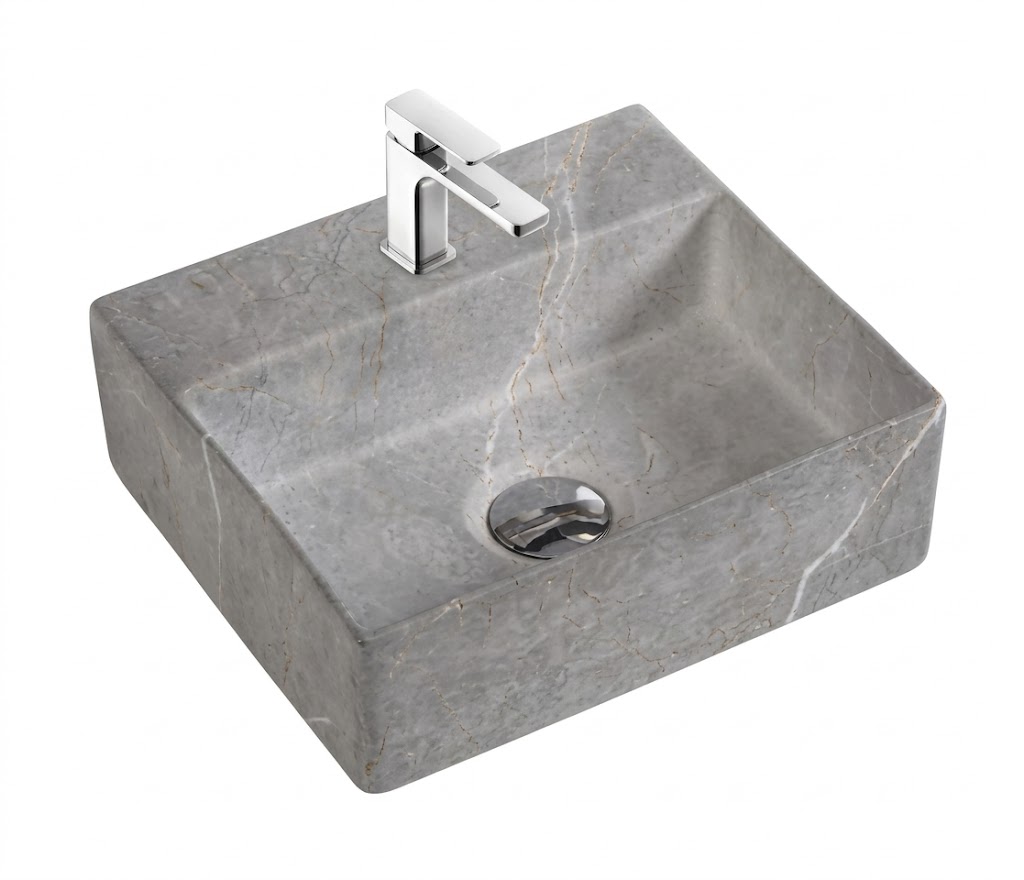 Grey Stone Finish Square Tabletop Wash Basin — image 1