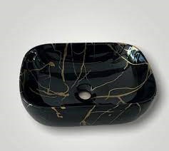 Marble finish ceramic washbasin — image 1
