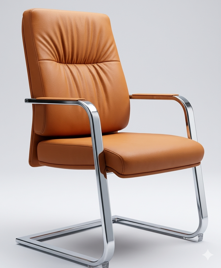 Mid-Back Leatherette Cantilever Visitor Chair — image 1