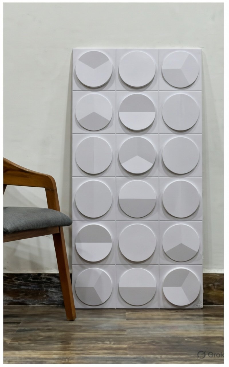 Modern 3D Circular Pattern Wall Panel — image 1