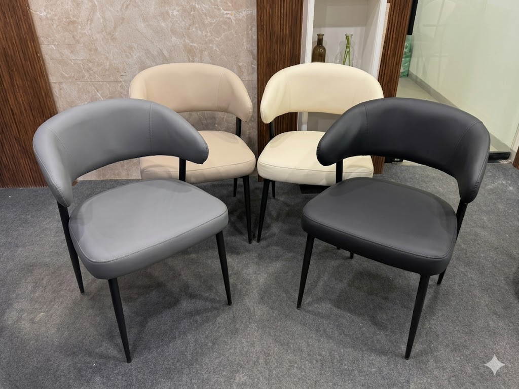 Modern Curved Back Upholstered Dining Chair — image 1
