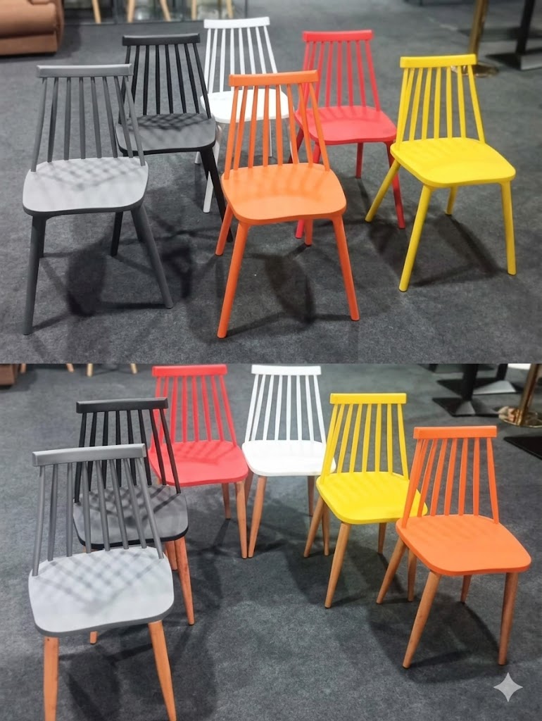 Modern Slatted Back Dining Chair — image 1