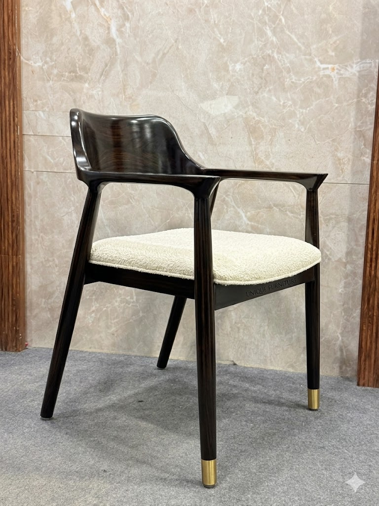 Modern Solid Wood Armchair with Cushioned Seat — image 1