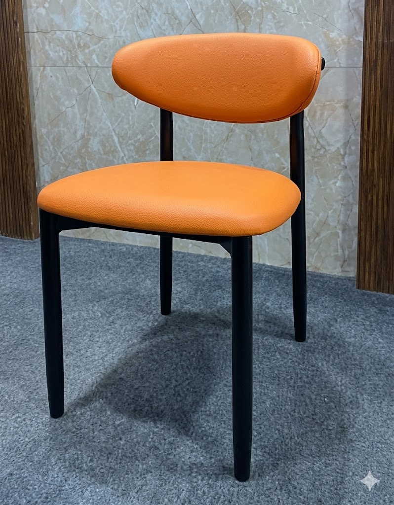 Modern Upholstered Dining Chair with Minimal Backrest — image 1