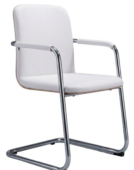 Modern White Visitor Chair — image 1