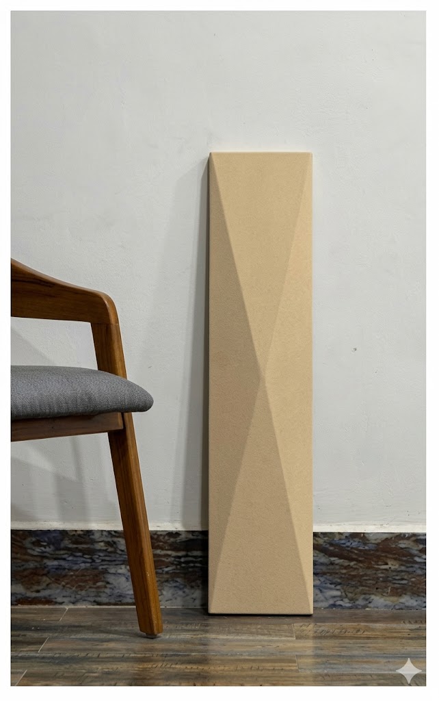 Modern Wooden Faceted Column Wall Panel — image 1