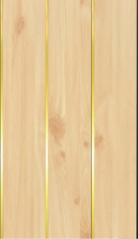 Natural Pine Wood Panel with Gold Inlay Strips — image 1