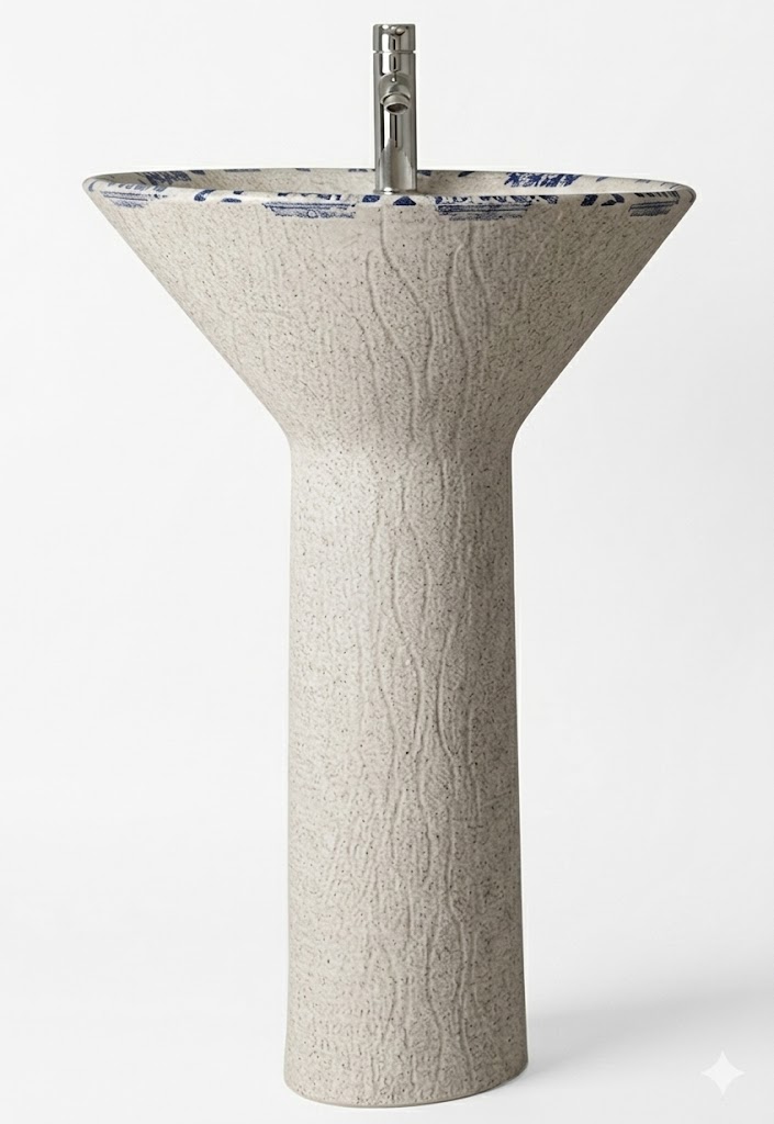One-Piece Pedestal Wash Basin — image 1
