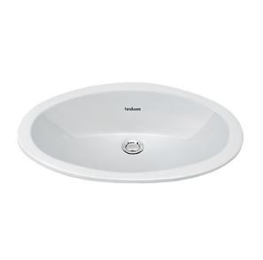 Oval white ceramic washbasin — image 1