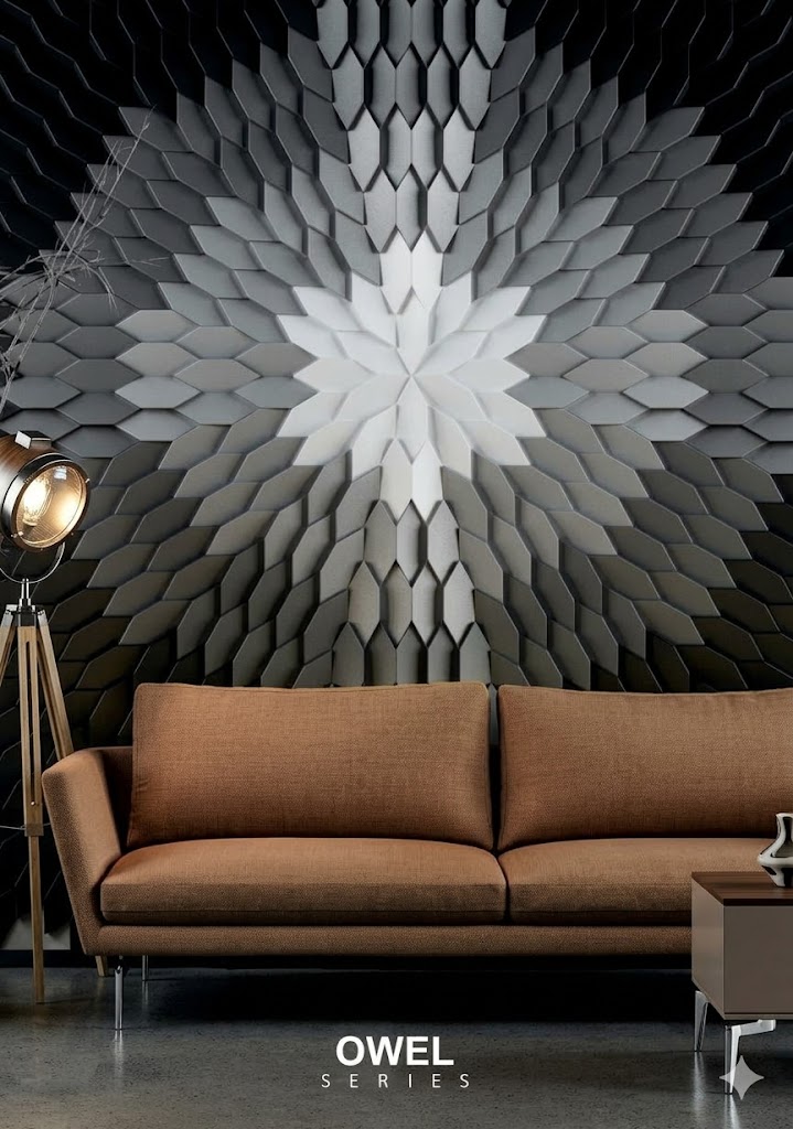 Owel Series Radial Hexa 3D Wall Panel — image 1