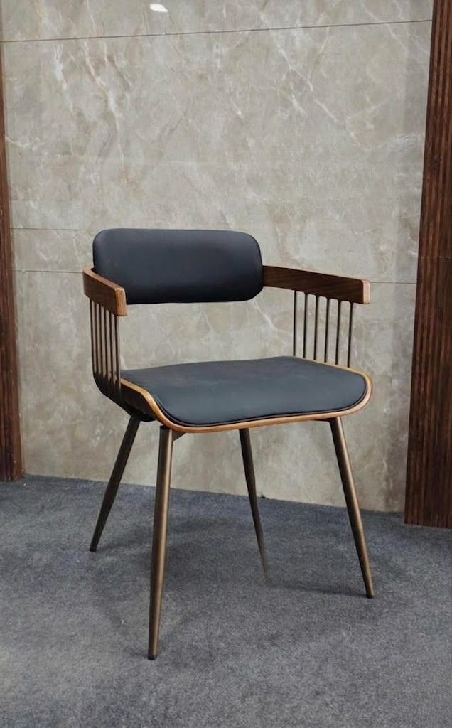Premium Wooden Armrest Accent Chair — image 1