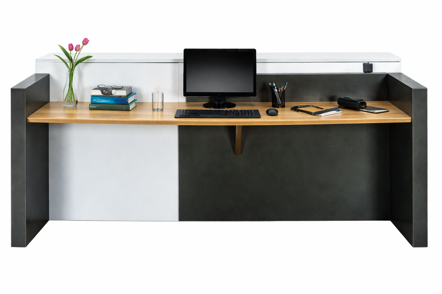 Royal Oak Glossy Reception Table — image 1