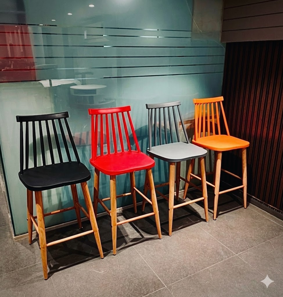 Scandinavian Spindle Back Bar Stool — image 1