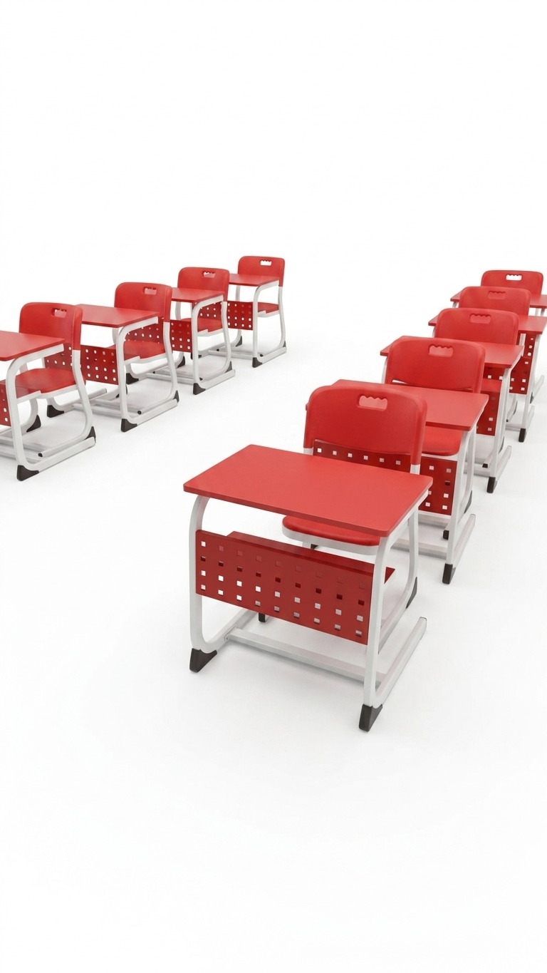Single Seater School Desk with Integrated Chair — image 1