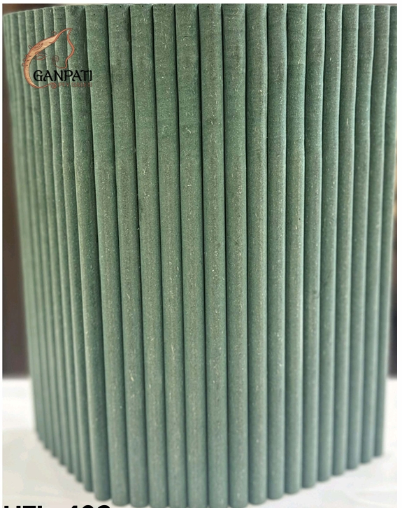 Slim Fluted Green Cylindrical Panel — image 1