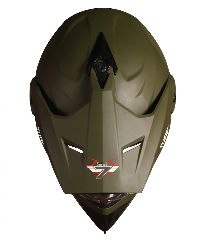 Steelbird SB-42 Turf Single Visor Full Face Helmet – Matte Battle Green — image 1