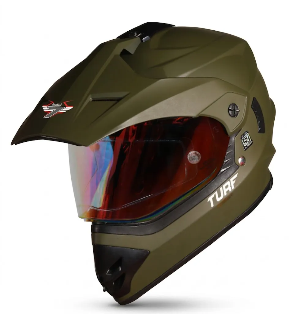 Steelbird SB-42 Turf Single Visor Full Face Helmet – Matte Battle Green — image 2