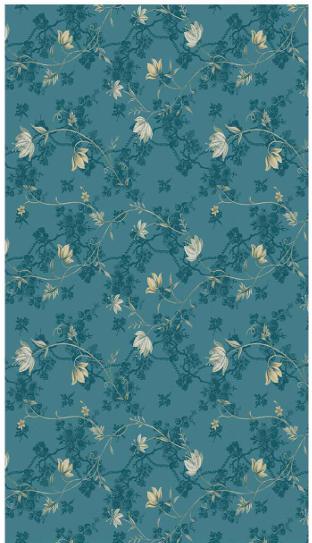 Teal Blossom Vine Designer Panel — image 1