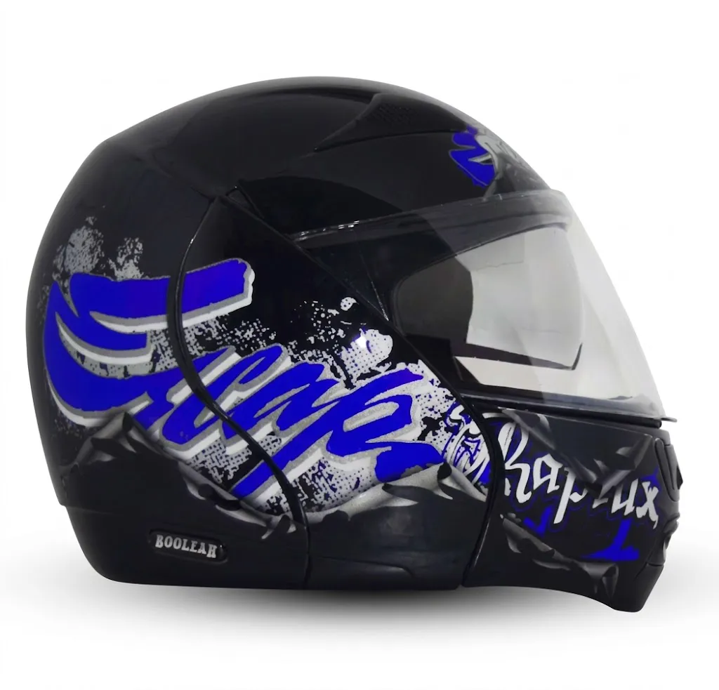 VEGA Boolean Escape Black Base With Blue Graphic Full Face Medium Helmet — image 2