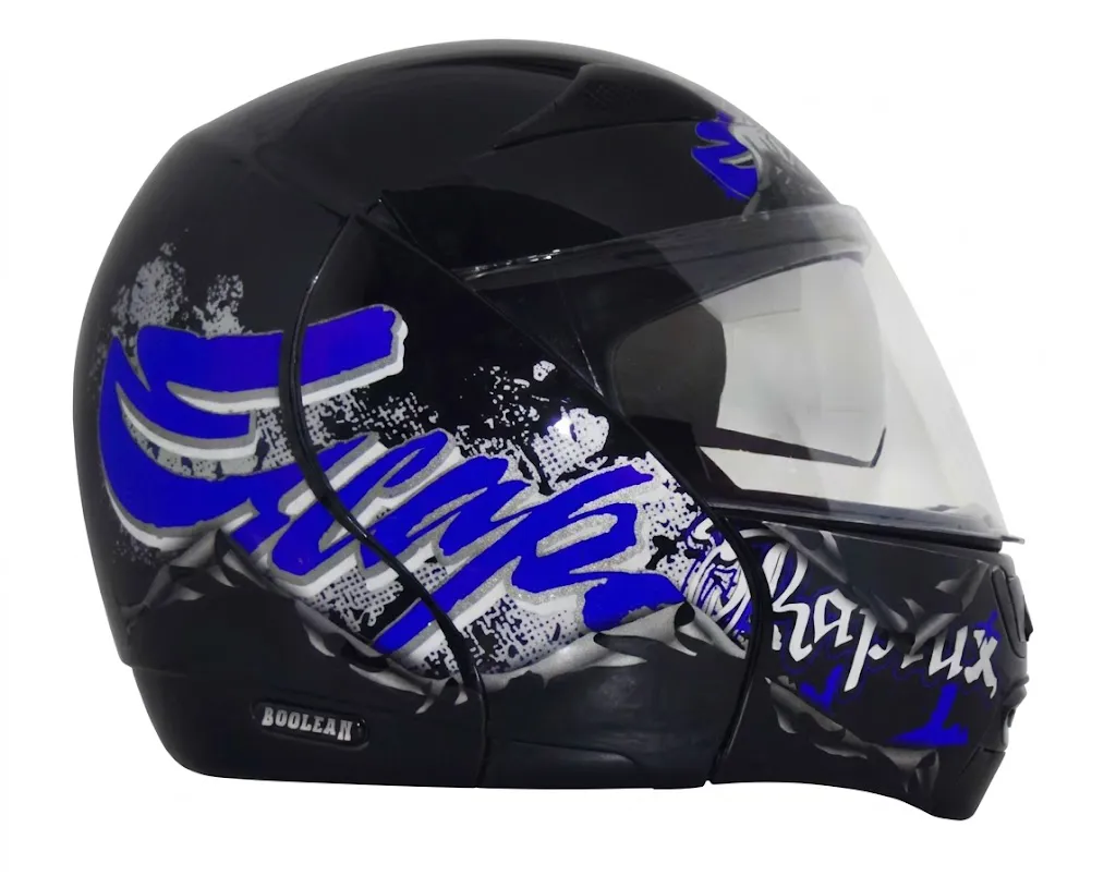 VEGA Boolean Escape Black Base With Blue Graphic Full Face Medium Helmet — image 1