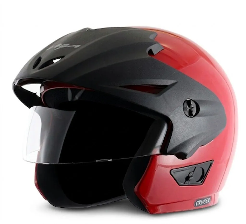 VEGA Cruiser W/P Red Open Face Medium Helmet — image 1