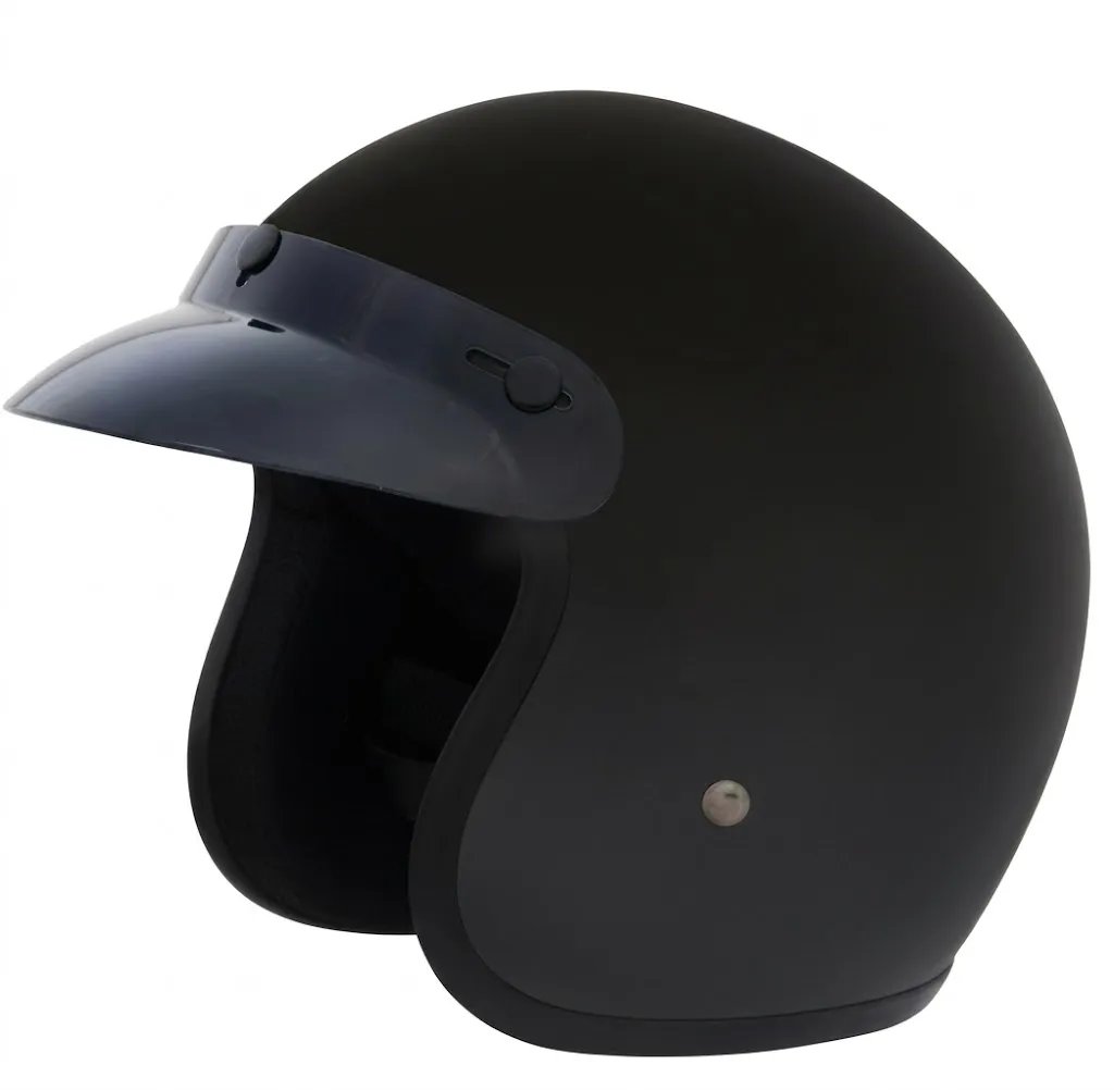 VEGA Jet Dull Black Open Face Medium Helmet  — image 1