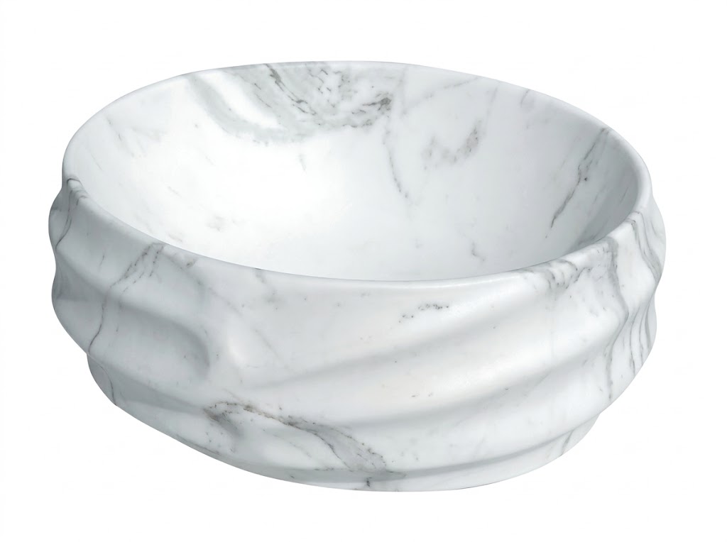 White Round Tabletop Wash Basin — image 1
